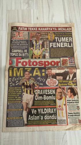 FOTOSPOR SPOR GAZETESİ - TURKISH NEWSPAPER - DOĞUM GÜNÜ HEDİYESİ  - EKSİKSİZ TAM TAKIM GAZETE -  31 MAYIS 2006 ÇARŞAMBA  AZİZ YILDIRIM – FATİH TEKKE – TÜMER METİN – SOL CAMPBELL – ROBERTO CARLOS – NOBRE – GRAVESEN – YILDIRAY BAŞTÜRK – DELGADO – RİCARDİNHO – ALİ ŞEN – NİHAT ÖZDEMİR – SADİTTİN SARAN – TUNCAY ŞANLI – ADRİANO – MUTLUHAN SUNER – GÖKHAN GÜÇKAYA  FENERBAHÇE TÜMER METİN’İ 3 YILLIĞINA RENKLERİNE BAĞLADI, BEŞİKTAŞ’TAN AYRILAN OYUNCU KADIKÖY’DE İMZAYI ATTI – FENERBAHÇE BAŞKANI AZİZ YILDIRIM FRANSA’DA ROBERTO CARLOS İLE GİZLİ PROTOKOL YAPTI, SAMBACININ DÜNYA KUPASI SONRASI İSTANBUL’A GELMESİ BEKLENİYOR – FENERBAHÇE FATİH TEKKE VE SOL CAMPBELL İLE 3 YILLIK SÖZLEŞME İMZALADI – YILDIRIM: “GÖREVİ BIRAKIYORUM” DEDİKTEN SONRA YENİDEN ADAY OLACAĞINI AÇIKLADI, ALİ ŞEN VE NİHAT ÖZDEMİR DESTEK VERDİ – GALATASARAY GRAVESEN VE YILDIRAY BAŞTÜRK İLE MASAYA OTURUYOR, HERTHA BERLİN İLE BONSERVİS PAZARLIĞI BAŞLADI – BEŞİKTAŞ ARJANTİNLİ DELGADO’YU TRANSFER ETTİ, KULÜBÜ BASEL İLE ANLAŞMA SAĞLANDI –