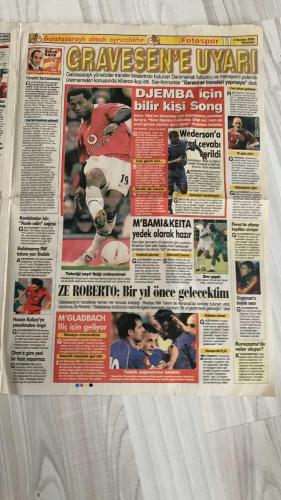 FOTOSPOR SPOR GAZETESİ - TURKISH NEWSPAPER - DOĞUM GÜNÜ HEDİYESİ  - EKSİKSİZ TAM TAKIM GAZETE - 5 HAZİRAN 2006 PAZARTESİ  GALATASARAY - FENERBAHÇE - BEŞİKTAŞ - TRABZONSPOR - HERTHA BERLİN - REAL MADRİD - CHELSEA - ASTON VILLA - MANCHESTER UNITED - SHAKHTAR DONETSK - BAYERN MÜNİH - INTER - LIVERPOOL - MILAN - ROMA - MONACO - LENS  ZE ROBERTO - CARLOS ALBERTO PARREIRA - ROBERTO CARLOS - RONALDO - ADNAN POLAT - GILBERTO DA SILVA - YILDIRAY BAŞTÜRK - ÜMİT KARAN - FALKO GÖTZ - ABDÜRRAHİM ALBAYRAK - MESUT YILMAZ - MARCO AURELIO - MURAT AKSU - MARCIO NOBRE - LAZARONI - STEPANOV - TOLGA SEYHAN - CELALETTİN BİLGİÇ - SOL CAMPBELL - SKY ANDREW - HERNAN CRESPO - ALEX DE SOUZA - ORTEGA - AZİZ YILDIRIM - RECEP TAYYİP ERDOĞAN - ALİ KOÇ - FETHİ ŞAHENK - HAKAN ŞÜKÜR - FATİH GÖKŞEN - LAURENT ROBERT - ERGÜN GÜRSOY - GÖKDENİZ KARADENİZ - ORHAN CANAYDIN - SERDAR GÜÇLÜ - İBRAHİM KASAP  KARTAL KANARYA’DAN KİMİ KOPARIYOR? - CİM-BOM FENER’İN 100. YILI İÇİN HAZIR: 5 ASLAN PARÇASI - EMRE LİSTENİN EN BAŞINDA -