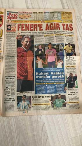 FOTOSPOR SPOR GAZETESİ - TURKISH NEWSPAPER - DOĞUM GÜNÜ HEDİYESİ  - EKSİKSİZ TAM TAKIM GAZETE -8 HAZİRAN 2006 PERŞEMBE  FENERBAHÇE - GALATASARAY - BEŞİKTAŞ - TRABZONSPOR - JUVENTUS - REAL MADRİD - CHELSEA - MANCHESTER UNITED - ASTON VILLA - VALENCIA - BASEL - GAZİANTEPSPOR - BREZİLYA MİLLİ TAKIMI - ARJANTİN MİLLİ TAKIMI - İNGİLTERE MİLLİ TAKIMI  HERNAN CRESPO - ROBERTO CARLOS - SOL CAMPBELL - MUTUHAN SUNER - GÖKHAN GÜÇKAYA - DELGADO - MURAT AKSU - M.ALI YILMAZ - LAZARONI - RAZVAN LUCESCU - DJEMBA-DJEMBA - SONG - AYALA - TOMAS - YILDIRAY BAŞTÜRK - ABDÜRRAHİM ALBAYRAK - MESUT YILMAZ - SERVET ÇETİN - SELÇUK ŞAHİN - UĞUR BORAL - TÜMER METİN - ORTEGA - CELALETTİN BİLGİÇ - ZALAYETA - SKY ANDREW - ALEX DE SOUZA - HALUK ULUSOY - GÜNTAY IRMAK - ALLİMCAN BEKİN - MURAT ÖZAYDINLI  BURASI ARJANTİN KAMPI: CRESPO “FENERBAHÇE İYİ BİR TEKLİF SUNDU” - BURASI BREZİLYA KAMPI: CARLOS “YA REAL YA FENERBAHÇE” - BURASI İNGİLTERE KAMPI: CAMPBELL “FENERBAHÇE İÇİN SORUN YOK” - FB TV CRESPO, CARLOS VE CAMPBELL İÇ
