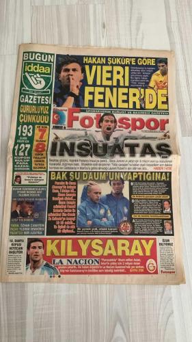FOTOSPOR SPOR GAZETESİ - TURKISH NEWSPAPER - DOĞUM GÜNÜ HEDİYESİ  - EKSİKSİZ TAM TAKIM GAZETE - 9 HAZİRAN 2006 CUMA  GALATASARAY - FENERBAHÇE - BEŞİKTAŞ - JUVENTUS - INTER - MONACO - VALENCIA - FULHAM - CHELSEA - SCHALKE - KAYSERİSPOR - GENÇLERBİRLİĞİ - ALMANYA MİLLİ TAKIMI - BREZİLYA MİLLİ TAKIMI  HAKAN ŞÜKÜR - VIERI - FEDERICO INSUA - LAURENT ROBERT - AZİZ YILDIRIM - YILDIRIM DEMİRÖREN - NURİ ALBAYRAK - ÖZHAN CANAYDIN - PARREIRA - DAUM - ROBERTO CARLOS - ZE ROBERTO - KILY GONZALEZ - HAMİT ALTINTOP - HALİL ALTINTOP - LUCIANO - MURAT ÖZAYDINLI - SEMİH ŞENTÜRK - İLHAN EKŞİOĞLU - NİHAT ÖZDEMİR - CAVCAV - REVOĞLU - HASAN ERCAZIP  BUGÜN BEŞİKTAŞ’TA FIGO SESLERİ - JUVENTUS DÜŞERSE FENER’E GELİRİZ: TREZEGUET, IBRAHIMOVIC, MUTU, ZALAYETA - TOMAS GİDİCİ, AYALA GELİCİ - GALATASARAY’IN KILY GONZALEZ HAMLESİ - PARREIRA VE DAUM’UN YEMEĞİ ORTALIĞI KARIŞTIRDI - DELGADO BEŞİKTAŞ’TA - BEŞİKTAŞ FEDERICO INSUA’YA YÖNELDİ - LAURENT ROBERT’İN İŞİ BİTTİ - HAMİT ALTINTOP KARDEŞİNİ DE İSTİYOR - LUCIANO’NUN D