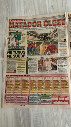 FOTOSPOR SPOR GAZETESİ - TURKISH NEWSPAPER - DOĞUM GÜNÜ HEDİYESİ  - EKSİKSİZ TAM TAKIM GAZETE - 15 HAZİRAN 2006 PERŞEMBE  FENERBAHÇE - GALATASARAY - BEŞİKTAŞ - TRABZONSPOR - REAL MADRİD - CHELSEA - JUVENTUS - VILLARREAL - VALENCIA - BASEL - BURSA - BREZİLYA MİLLİ TAKIMI - ARJANTİN MİLLİ TAKIMI - İNGİLTERE MİLLİ TAKIMI - İSPANYA MİLLİ TAKIMI - UKRAYNA MİLLİ TAKIMI - TUNUS MİLLİ TAKIMI - SUUDİ ARABİSTAN MİLLİ TAKIMI  HECTOR CUPER - HERNAN CRESPO - JUAN PABLO SORIN - ROBERTO CARLOS - ADNAN SEZGİN - MUTLUHAN SUNER - KIVANÇ OKTAY - DROGBA - YILDIRAY BAŞTÜRK - EMERSON - SOL CAMPBELL - DANIEL PANCU - BURAK YILMAZ - SABRİ SÜMERER - RICARDINHO - STANKOVIC - GÖKDENİZ KARADENİZ - AZİZ YILDIRIM - CAPELLO - ZACCHERONI - MANCHINI - ANCELOTTI - SCOLARI - PARREIRA - REYHAN AYDIN - AHMET KONANC - ALİ ŞEN - FATİH TEKKE - CHRISTOPH DAUM - ALLİŞARİN GÜLTEKİN - ALİMCAN BEKİN  CUPER’DEN FENERBAHÇE’YE MESAJ: “SORİN’İ ALIN, CRESPO’YU KAÇIRMAYIN” - ALMANYA POLONYA’YI 90+3’TE YIKTI: 1-0 - İSPANYA UKRAYNA’YI 4-0