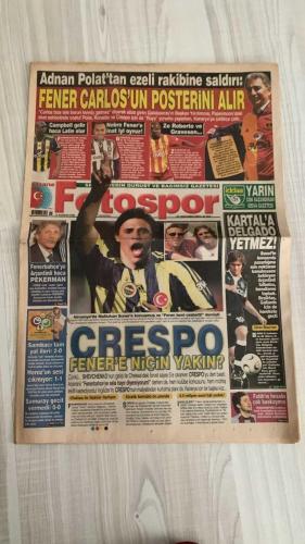 FOTOSPOR SPOR GAZETESİ - TURKISH NEWSPAPER - DOĞUM GÜNÜ HEDİYESİ  - EKSİKSİZ TAM TAKIM GAZETE - 19 HAZİRAN 2006 PAZARTESİ  GALATASARAY - FENERBAHÇE - BEŞİKTAŞ - TRABZONSPOR - REAL MADRİD - CHELSEA - BARCELONA - SEVILLA - BASEL - BENFICA - INTER - JUVENTUS - VILLARREAL - BREZİLYA MİLLİ TAKIMI - ARJANTİN MİLLİ TAKIMI - FRANSA MİLLİ TAKIMI - GÜNEY KORE MİLLİ TAKIMI - JAPONYA MİLLİ TAKIMI - HIRVATİSTAN MİLLİ TAKIMI - PORTUGAL MİLLİ TAKIMI - GANA MİLLİ TAKIMI - ÇEK CUMHURİYETİ MİLLİ TAKIMI - ABD MİLLİ TAKIMI  ADNAN POLAT - RONALDO - HERNAN CRESPO - ROBERTO CARLOS - SOL CAMPBELL - NOBRE - ZE ROBERTO - GRAVESEN - PEKERMAN - ADRIANO - FRED - MUTLUHAN SUNER - DELGADO - MURAT AKSU - GALLARDO - HASAN SAYITOĞLU - NURI ALBAYRAK - RECEP TAYYİP ERDOĞAN - FRANZ BECKENBAUER - FATİH TERİM - İBRAHİM AKIN - MEHMET ÖZTÜRK - TIGANA - LAURENT ROBERT - FIGO - YILDIRIM DEMİRÖREN  ADNAN POLAT’TAN FENER’E SALVO: “CARLOS GELMEZ, RONALDO VE CRESPO RÜYA” - CAMPBELL GELİR, HOCA LATİN OLUR - NOBRE FENER’E İNAT İYİ OY