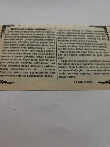 21 Aralık 2006-Orijinal Takvim Yaprağı-Doğum Günü-Söz,Nişan,Nikâh,Düğün ve Önemli Günler Hediyesi-Bizim Anadolu Takvimleri-Ayet,Hadis (Zümer,7)-İskoçya'da uçak kazası 270 kişi ölü(1988)-SSCB dağıldı(1991)-Semih,Azize-İhtiyarlığın Değeri-(1)