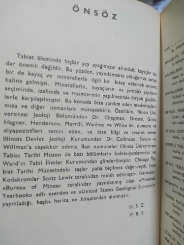 KAYAÇLAR ve MİNERALLER .. Rocks and Minerals ©1957 .. Herbert S. Zim ve Paul R. Shaffer.. (TEK baskı-1965)