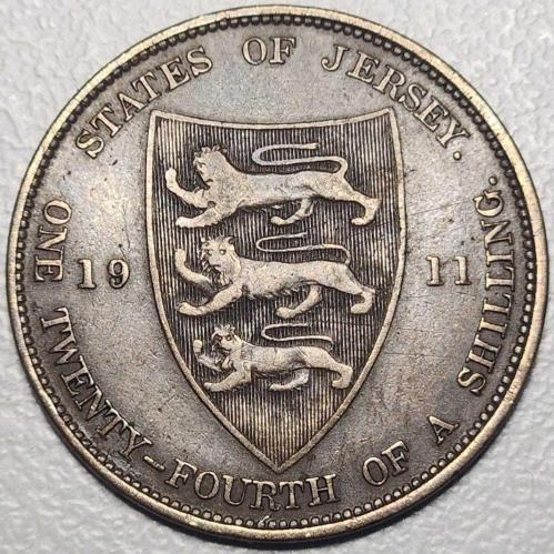 1911 - JERSEY - 1⁄24 Shilling  (ÇOK TEMİZ)