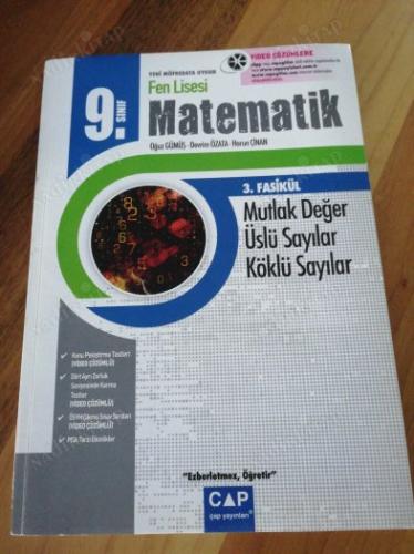 Çap Yayınları 9. Sınıf Matematik 3. Fasikül Mutlak Değer, Üslü Sayılar, Köklü Sayılar