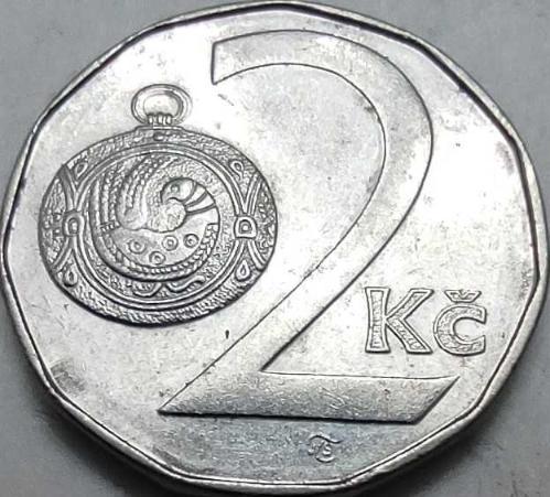 Çek Cumhuriyeti 1993 2 Koruna - Kron - Büyük Moravya Takısı Motifli, Bağımsızlık Yılı İlk Emisyon Koleksiyon Para