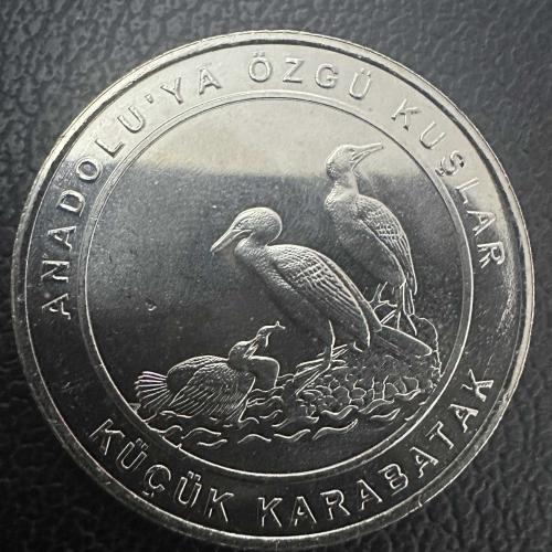 1 Kuruş 2018. Küçük Karabatak. Çil. Anadolu’ya Özgü Kuşlar, 32 mm 12 gr. 16.000 Adet Basım