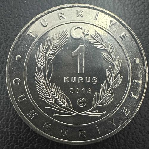 1 Kuruş 2018. Sakallı Akbaba. Çil. Anadolu’ya Özgü Kuşlar, 32 mm 12 gr. 16.000 Adet Basım