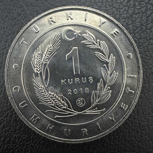 1 Kuruş 2018. Tepeli Pelikan. Çil. Anadolu’ya Özgü Kuşlar, 32 mm 12 gr. 16.000 Adet Basım