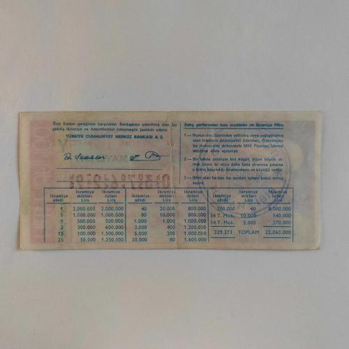 29 Mayıs 1977  Milli Piyango Bileti - Yarım Y  ( Fatih Sultan Mehmet )