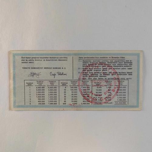 29 Kasım 1980 - Milli Piyango Bileti - Çeyrek ( Ç )