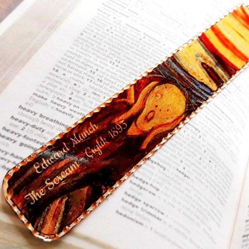 Bakır kitap ayracı, Edward Munch - Scream-Çığlık tasarım El işçilikli kitap ayracı,tasarım ayraç, Kenarları parlak ışıltılı. Harika bir hediye