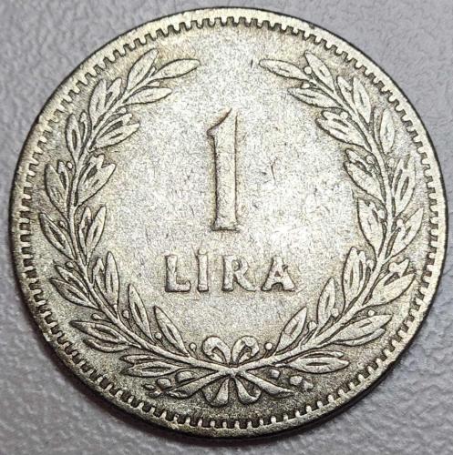 ( GÜMÜŞ ) 1948 - TÜRKİYE - 1 Lira  ( ÇOK ÇOK TEMİZ )
