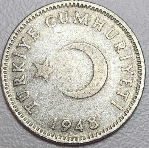 ( GÜMÜŞ ) 1948 - TÜRKİYE - 1 Lira  ( ÇOK ÇOK TEMİZ )