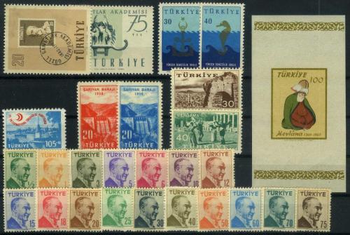 LOT.14 » Koleksiyon Pulları,26 Pulluk Cumhuriyet Dönemi Damgasız,1Blok'luk Lot,Kia-122