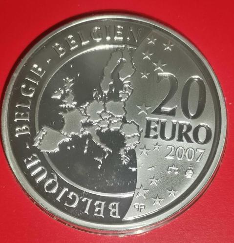 LOT.2 » BELÇİKA  2007  20 EURO HERGE  HATIRA  GÜMÜŞ  ÖZEL FOLDER İÇERİSİNDE  ÇİL  22,85 GRAM GÜMÜŞ