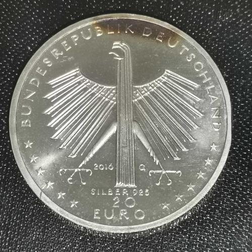 ALMANYA  2016   20 EURO  HATIRA  125. Yıldönümü - Otto Dix'in Doğumu    GÜMÜŞ  18,11 GRAM