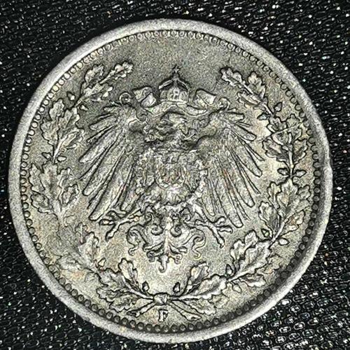 ALMANYA 1918 F   1/2  MARK  GÜMÜŞ  2,74  GRAM