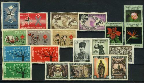 LOT.19 » Koleksiyon Pulları,1962 Yıl Seti (Resmi Seri Hariç),Damgasız Tam Seri,Kia-127