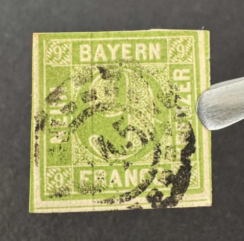 LOT.14 » Almanya Bavyera Bayern Franco 9 Kreuzer 1850 Michel #5