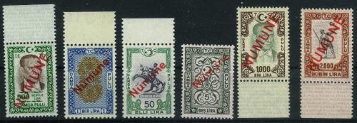 LOT.20 » Damga Pulları,Nümune ve NUMUNE Yazılı 6 Adet Damgasız Pul,Kia-128