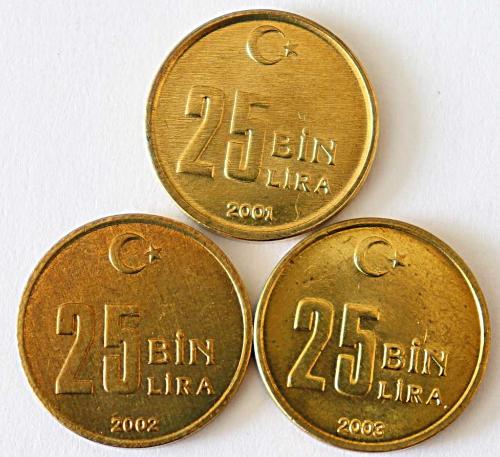 Türkiye Cumhuriyeti  2001 / 2002 / 2003 Yıları 25 Bin Lira (1937)