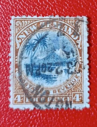 YENİ ZELANDA 1903 RESİMLİ 4d Tupo Gölü_ damgalı pul yüksek katalog değeri