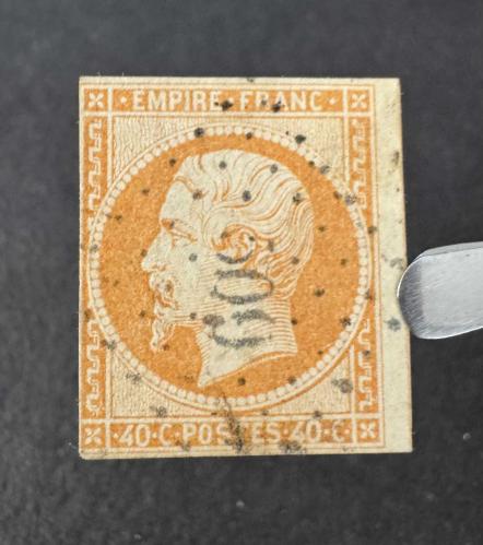 FRANSA 1853 SC#18 18c Turuncu, Sarımsı