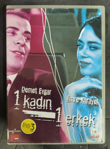 1 KADIN 1 ERKEK DVD3 * DEMET EVGAR * EMRE KARAYEL * 17.-26. BÖLÜMLER * 2 DİSK * DVD