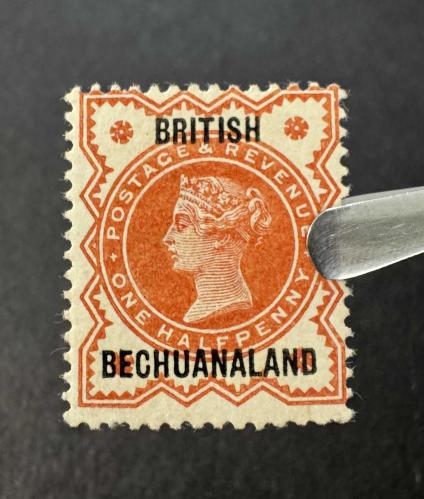 BECHUANALAND 10 SG9 MH* 1888 1/2p vermilyon QVIC 