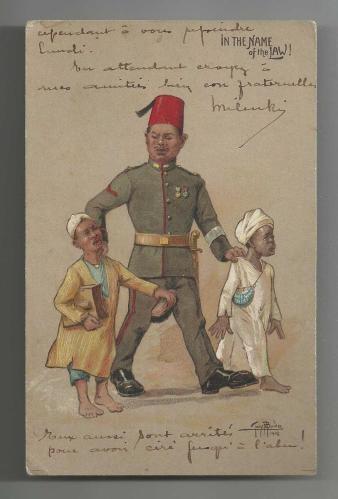 3 MART 1921 SANATÇI TONY BINDER TARAFINDAN ÇİZİLMİŞ POSTADAN GEÇMİŞ KARİKATÜR POSTA KARTI...