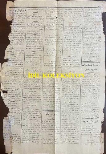 Osmanlıca Alemdar Gazetesi, Orijinal Dönem Basım, (Ottoman Newspaper) - 1 Mart 1913 - Sayı: 300 - Hicri: 22 Rebiülevvel 1331 - Rumi: 16 Şubat 1328 - Milletler Nasıl Büyür? Herşeyde Olduğu Gibi Milletler de Sevaik-i Tekemmülün En Büyüğü Tarihine Merbutiyet ve O Tarihin Büyük Adamlarına Karşı Kıymet-şinaslıktır. Biz Maatteessüf Bu Ulvi Vazifeyi de Hasis Bir Takım Emellere Kurban Ediyoruz - Alemdar'ın Müstahberat-ı Hususiyesi: Sulh Meselesi ve Romanya Mehafil-i Siyasiyesi - Tazminat Talebine Karşı - Tafsilat-ı Harbiye: Edirne Bombardımanı - İşkodra Ahvali - Gelibolu'da Bir Muharebe - Rusya ve Boğazlar Meselesi - Von Der Goltz Paşa'nın Beyanatı - Emval-i Gayr-ı Menkule Kanunu