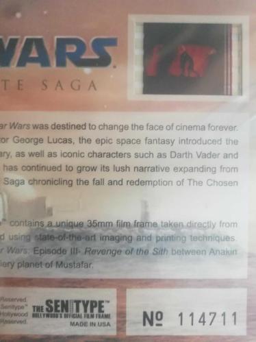 Star wars saga blu ray complete+film cell  limited edition