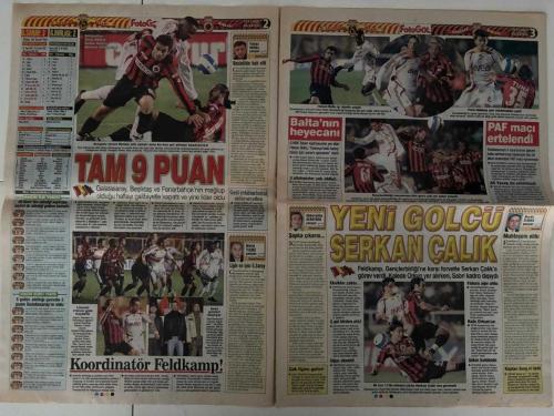 FOTOGOL GAZETESİ - 12 KASIM 2007 PAZARTESİ - GALATASARAYLILAR!. LİDERLİK DAMARLARINIZDA AKAN ASİL KANDA VAR 3-2 - YETER BE HİLMİ OK, AL OKTAYINI MOKTAYINI ÇEKİL GİT! - HİLMİ OK, OKTAY DEMİRAY - ASLAN, GENÇLERBİRLİĞİ'Nİ MEHMET SERKAN VE LİNCOLN İLE ÇİVİLEDİ! - MEHMET TOPAL, SERKAN ÇALIK, CASSIO LINCOLN - MAKİNE GİBİ BİÇTİ! - OKTAY DEMİRAY, METİN TOKAT, ÖZCAN OAL - TAM 9 PUAN: GALATASARAY, BEŞİKTAŞ VE FENERBAHÇE'NİN MAĞLUP OLDUĞU HAFTAYI GALİBİYETLE KAPATTI VE YİNE LİDER OLDU - KOORDİNATÖR FELDKAMP! - KARL HEINZ FELDKAMP - YENİ GOLCÜ SERKAN ÇALIK - SERKAN ÇALIK, ARTHUR ZICO - BALTA'NIN HEYECANI - HAKAN BALTA - AYIP ETTİLER! ERGÜN PENBE: 