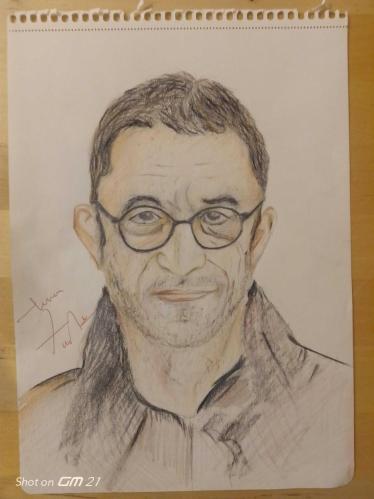 Ünlü yönetmenimiz Nuri Bilge Ceylan'ın portre çizimi (kuru boya-imzalı)