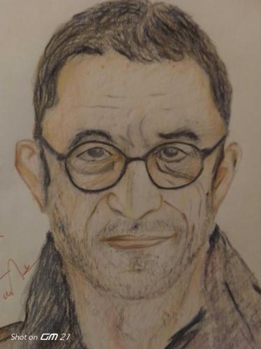 Ünlü yönetmenimiz Nuri Bilge Ceylan'ın portre çizimi (kuru boya-imzalı)