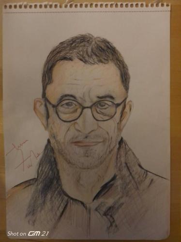 Ünlü yönetmenimiz Nuri Bilge Ceylan'ın portre çizimi (kuru boya-imzalı)
