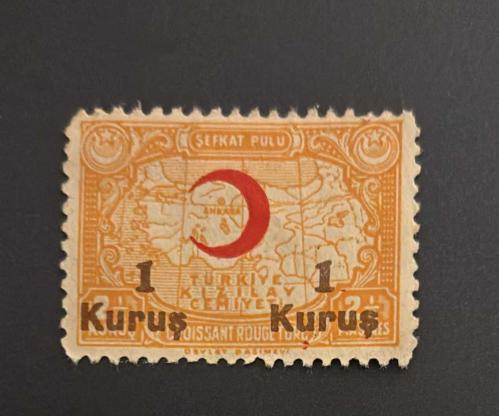 Sürşajlı Türk Pulu - Turkish Stamp - Postadan Geçmiş Pul Filateli - TÜRKİYE KIZILAY CEMİYETİ ŞEFKAT PULU, 1 KURUŞ - Türkiye Cumhuriyeti - NOSTALJİK DOĞUM GÜNÜ HEDİYESİ