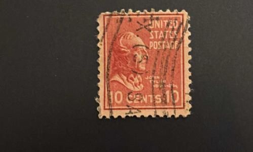 Amerika Birleşik Devletleri Pulu - USA Stamp - Postadan Geçmiş Pul Filateli - DAMGALI -ESKİ BAŞKAN JOHN TYLER TEMALI PUL, 10 PARA  - YABANCI PULLAR - NOSTALJİK DOĞUM GÜNÜ HEDİYESİ