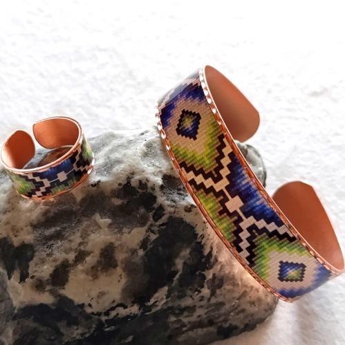 Bakır el işçilikli lüks bilezik ve Yüzük Set - İnce dar model BLZYZK-36 Kelepçe Oval Form .Takı kutusunda gönderilecektir. Fabrikasyon değildir. Lüks kalitedir.