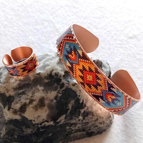 Bakır el işçilikli lüks bilezik ve Yüzük Set - İnce dar model BLZYZK-37 Kelepçe Oval Form .Takı kutusunda gönderilecektir. Fabrikasyon değildir. Lüks kalitedir.