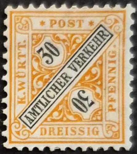 +++ ALMANYA WURTTEMBERG RESMİ TRAFİK PULU        1902   30P    - DAMGASIZ