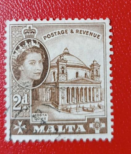 İngiliz Yönetimindeki Malta 1953_ damgalı