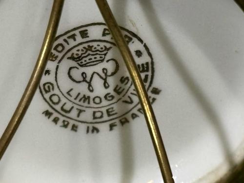 Limoges porselen dekor tabağı 8 cm çapında