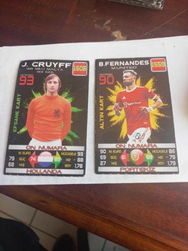 Sporcu  kartı  Johan Cruyff'un yer aldığı bir 