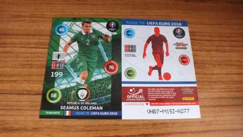 2016 Panini Road to UEFA EURO Seamus Coleman Republic of Ireland Base card No:111