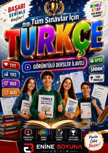 Tüm Sınavlar İçin TÜRKÇE – Görüntülü Dersler İlaveli Renkli Eğitim Seti!