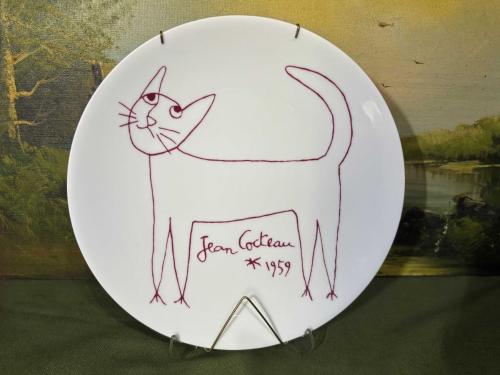 1960 lar limoges jean cocteau limitli üretim porselen duvar tabağı 24 cm çapında