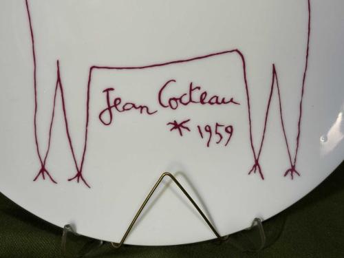1960 lar limoges jean cocteau limitli üretim porselen duvar tabağı 24 cm çapında